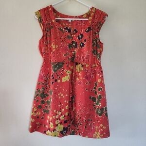 Womens CAbi mid button front cap sleeves flowy top size small